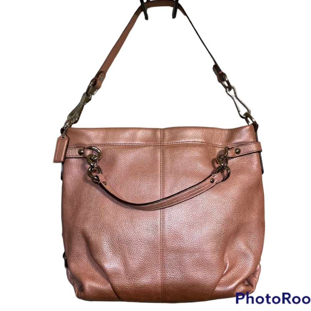 Coach Brooke Hobo Coral Pink Pebbled Leather - Picture 12 of 16